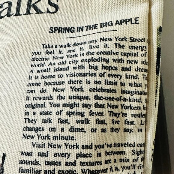 VNT DKNY Donna Karan New York City Sidewalks Landscape Canvas Tote, (NWOT) - Picture 8 of 16